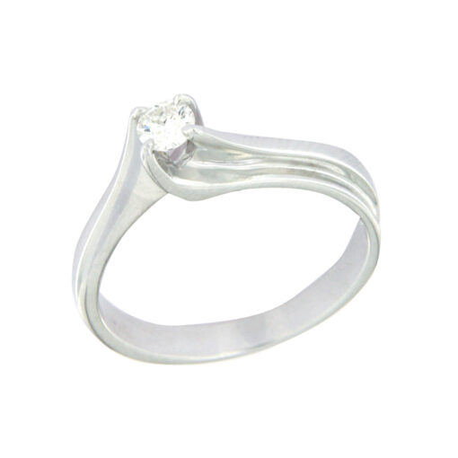 Δαχτυλίδι μονόπετρο στριφτό με διαμάντι .
