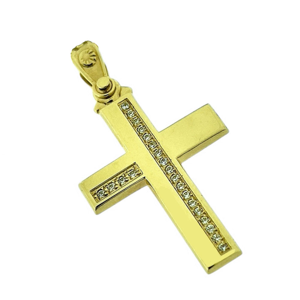 Γυναικείος Σταυρός σε κίτρινο χρυσό Κ14
