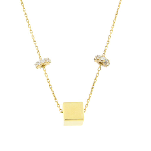 Cube necklace with K14 chain