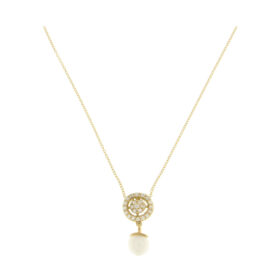 Rosette necklace with K14 pearl - NCK008
