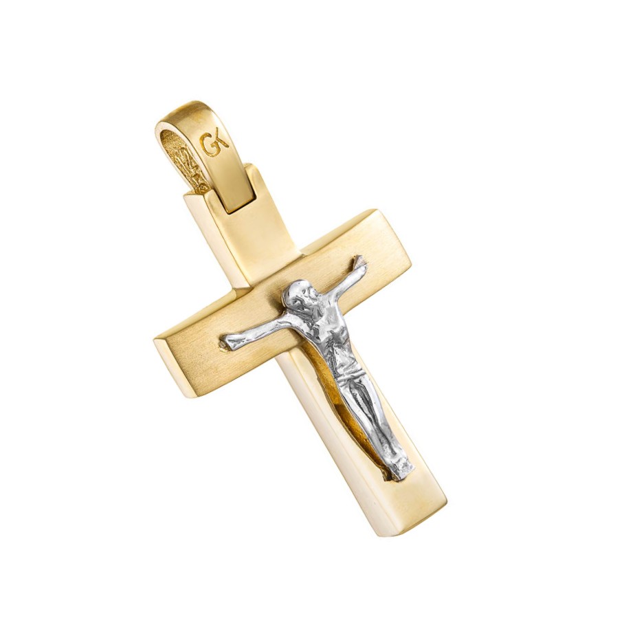 kotsoniskosmimata andrikos dichromo stayros 14k stavr024