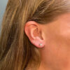 Stud earrings with zircon 14K - SK082