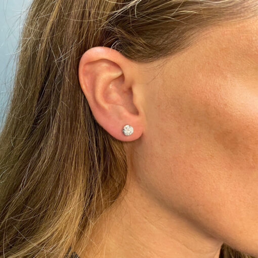 Stud earrings with 14K zircon - SK086