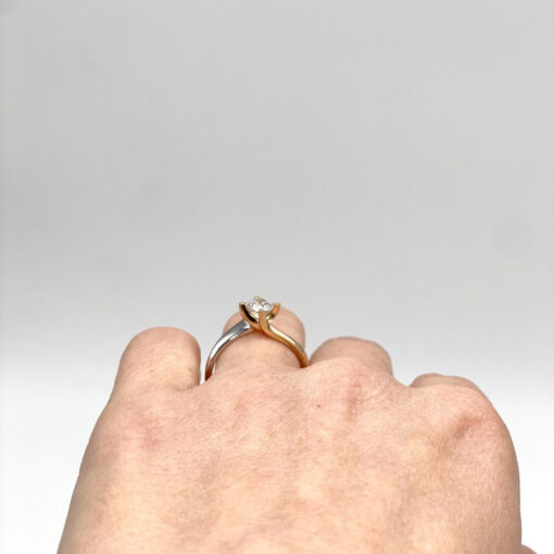 Solitaire two-tone ring K14 - RNG1006