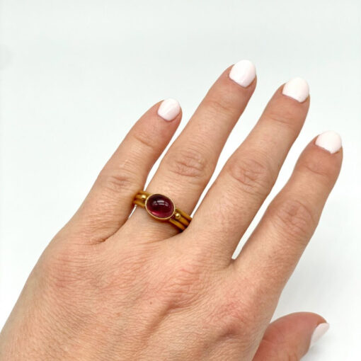 Byzantine ring with red tourmaline - RNG1111