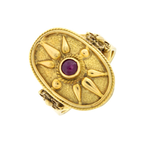 Δαχτυλίδι βυζαντινό με ρουμπίνι - RΝG1112