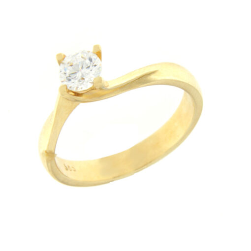 Solitaire ring with zircon K14 - RNG1114