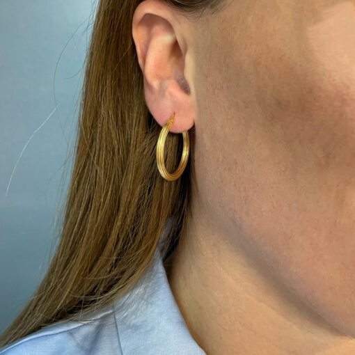 Hoop earrings in 14K gold - SK097