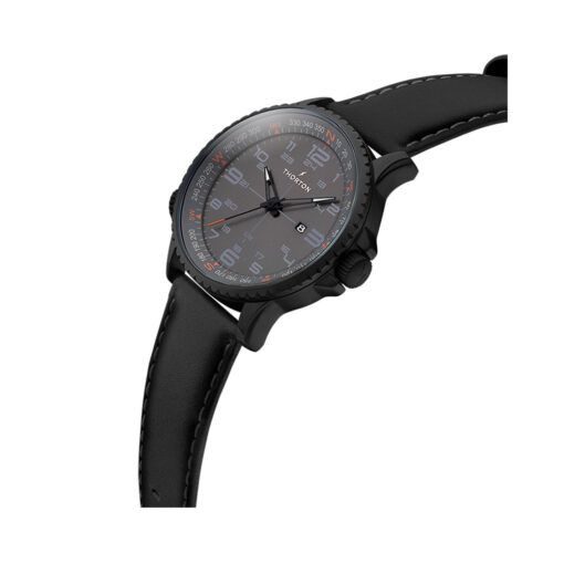 THORTON ρολόι Kalf Black PVD Leather Strap - 9202111