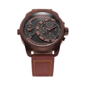 THORTON ρολόι Vidar Dual Time Zone Chronograph Brown Metal - 9001171