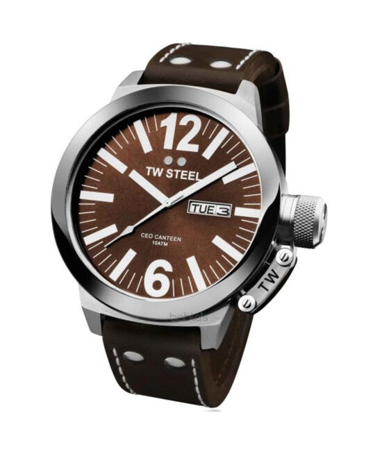 TW Steel ρολόι Canteen Brown Leather Strap - CE1009