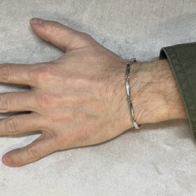 Men's handcuff K14 white gold - BRAX066