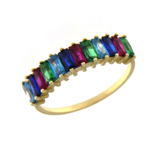 Δαχτυλίδι μοντέρνο με πολύχρωμα ζιργκόν Κ14 – RNG1155