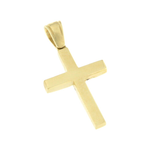 Γυναικείος σταυρός χρυσός με ζιργκόν Κ14 - STAVR060