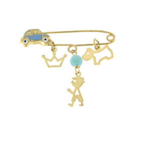 Safety pin for boy with blue bead K9 – PAR086