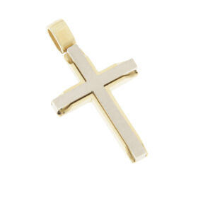 Double-sided baptismal cross for boy K14 gold – STAV016