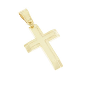 Single-sided baptismal cross for boy K14 gold – STAV015