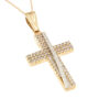 Βαπτιστικός σταυρός ροζ χρυσός για κορίτσι με ζιργκόν Κ14 – STAV074