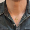 Βαπτιστικός σταυρός χρυσός για αγόρι διπλής όψης Κ14 – STAVR209
