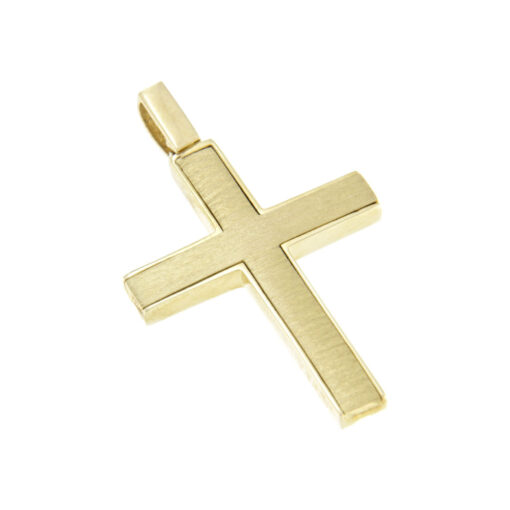 Βαπτιστικός σταυρός χρυσός για αγόρι διπλής όψης Κ14 – STAVR209