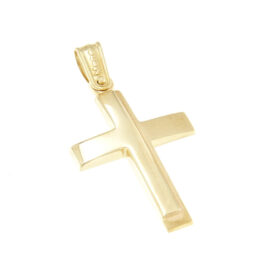 Baptismal cross for boy single-sided gold K14 – STAVR167