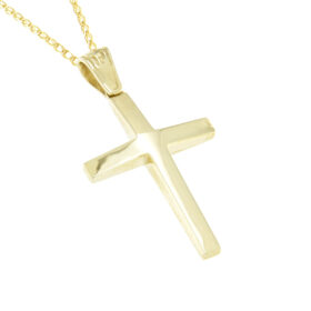 Baptismal cross for boy single-sided gold K14 – STAVR178