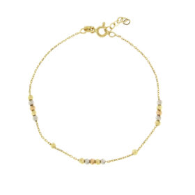 Modern bracelet with diamond beads K14 gold – BRAX039