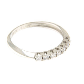Half eternity ring set with zircon K14 white gold – RNG1189