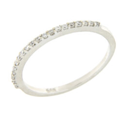 Half eternity ring with zircon K14 white gold – RNG1199