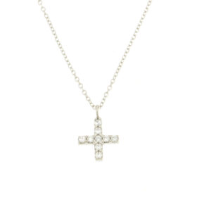 Cross for women white gold K14 - STAVR230