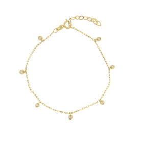 Visseti bracelet with gold hearts and K9 zircon – BRAX095