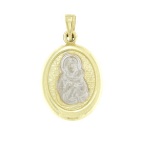 Amulet with Virgin Mary double-sided gold K9 – PAN043