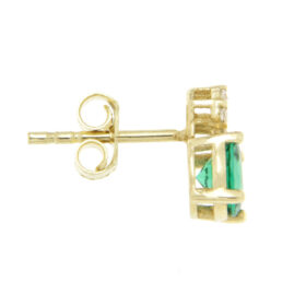Stud earrings with green zircon 14K gold – SK197