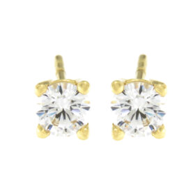 Stud earrings with zircons 14K gold – SK181