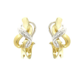 Hangigng earrings 14K with zircon – SK187