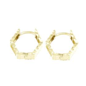 Hoop earrings with perforated design in 14K gold – SK194