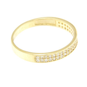 Double half eternity ring with zircon K14 gold – RNG1215