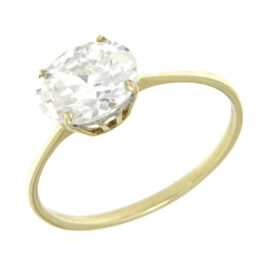 Solitaire gold ring with zircon K14 – RNG1248