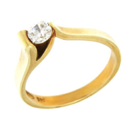 Solitaire gold ring with zircon K14 – RNG1261