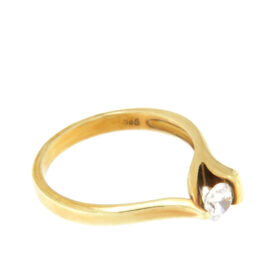 Solitaire gold ring with zircon K14 – RNG1261