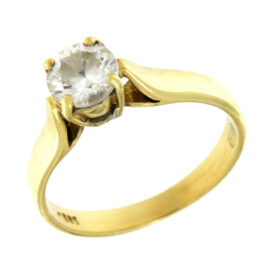 Solitaire gold ring with zircon K14 – RNG1262