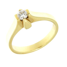 Solitaire gold ring with zircon K14 – RNG1268