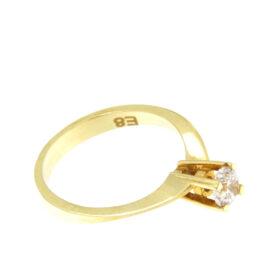 Solitaire ring gold twisted with zircon K14 – RNG1266