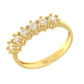 Half eternity ring with zircon gold K14 – RNG1299