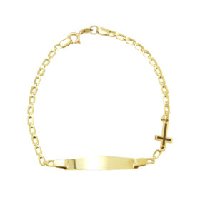 Children's gold ID bracelet with cross K14 – BRAX134