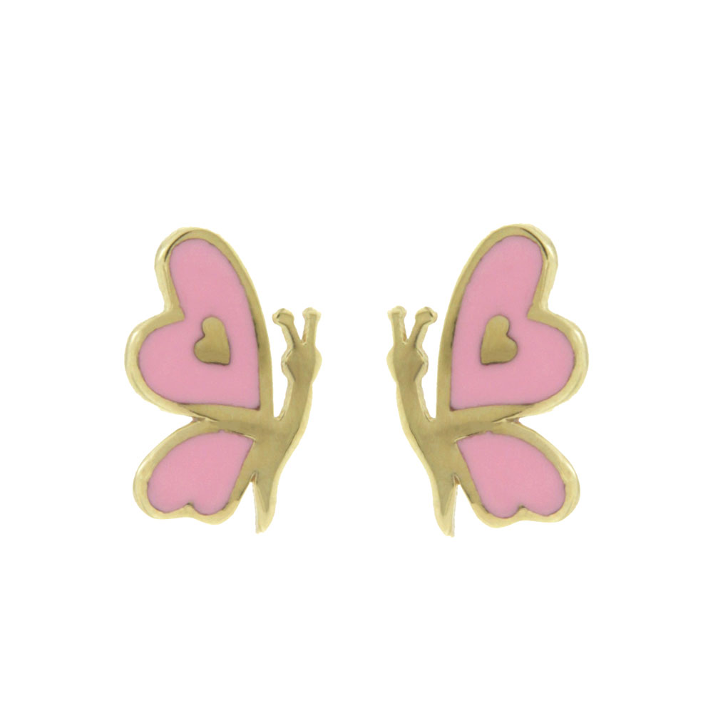 Σκουλαρίκια καρφωτά παιδικά πεταλούδα 9Κ – SK204
