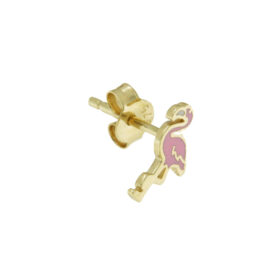 Studded children's flamingo earrings 9K – SK206