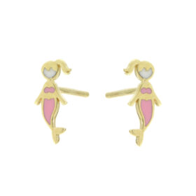 Studded children's mermaid earrings 9K – SK204