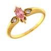 Δαχτυλίδι μονόπετρο χρυσό με ροζ ζιργκόν Κ14 – RNG1289