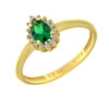 Δαχτυλίδι ροζέτα χρυσό με πράσινο ζιργκόν Κ14 – RNG1297